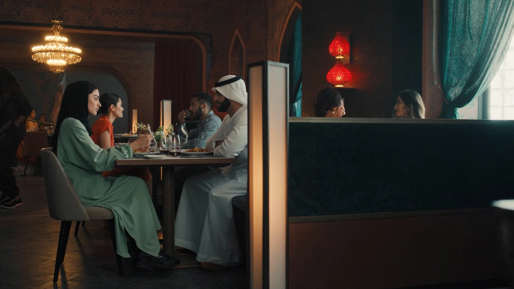 لقطة سينمائية لرواد مطعم سعودي